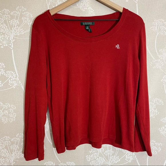 Lauren Ralph Lauren Tops - Lauren Ralph Lauren Long Sleeve Red Shirt XL